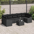 Sofa Set mit Kissen Schwarz 55 x 55 x 37 cm Poly Rattan
