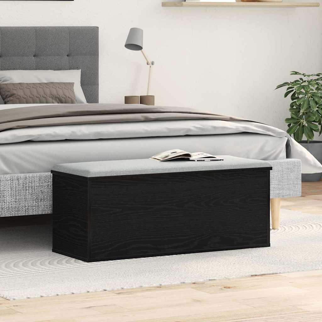 Aufbewahrungsbox Schwarz Eichen-Optik 90 x 35 x 35 cm