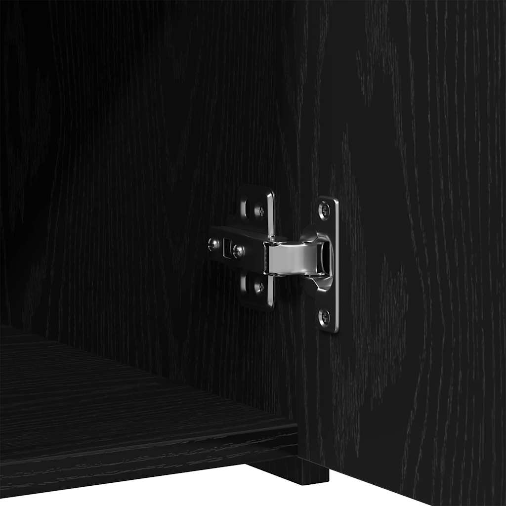 Sideboard mit Schubladen Schwarz Eichen-Optik 30 x 42,5 x 93 cm