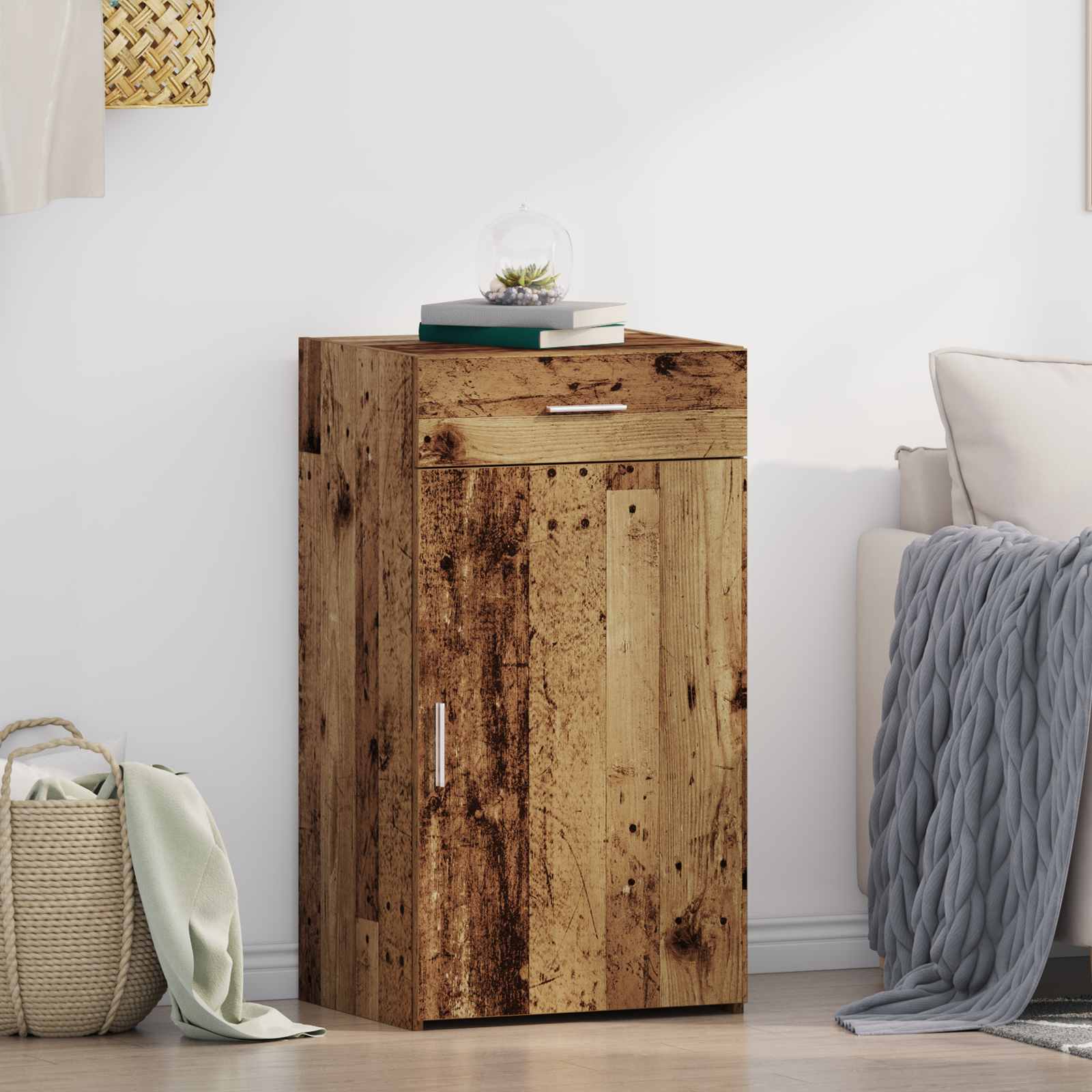 Sideboard mit Schubladen Altholz 50 x 42,5 x 93 cm