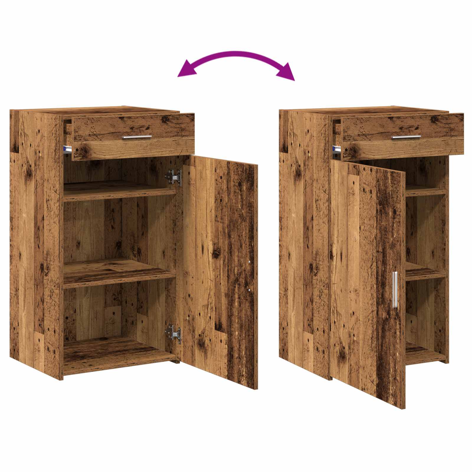 Sideboard mit Schubladen Altholz 50 x 42,5 x 93 cm