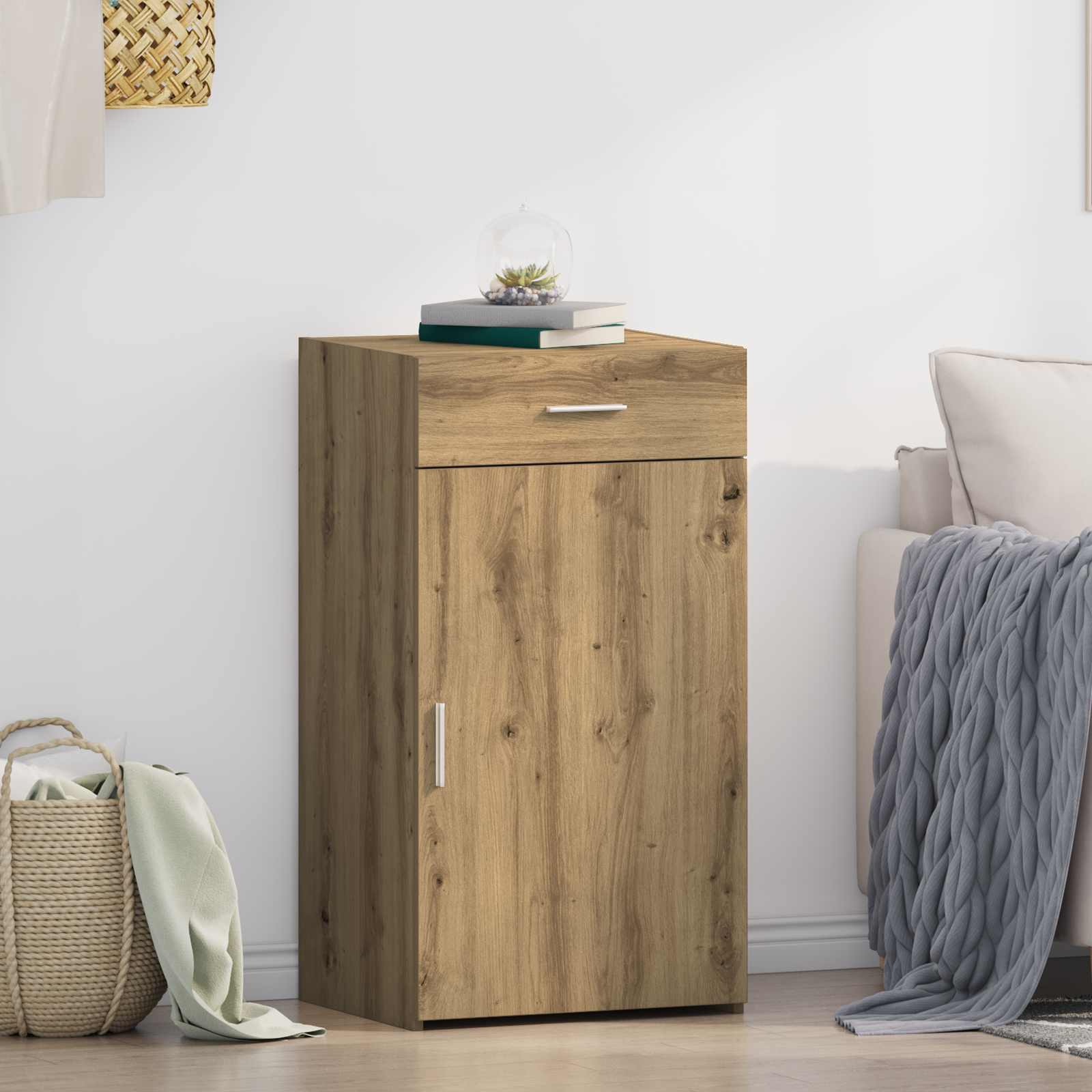 Sideboard mit Schubladen Artisan-Eiche 50 x 42,5 x 93 cm