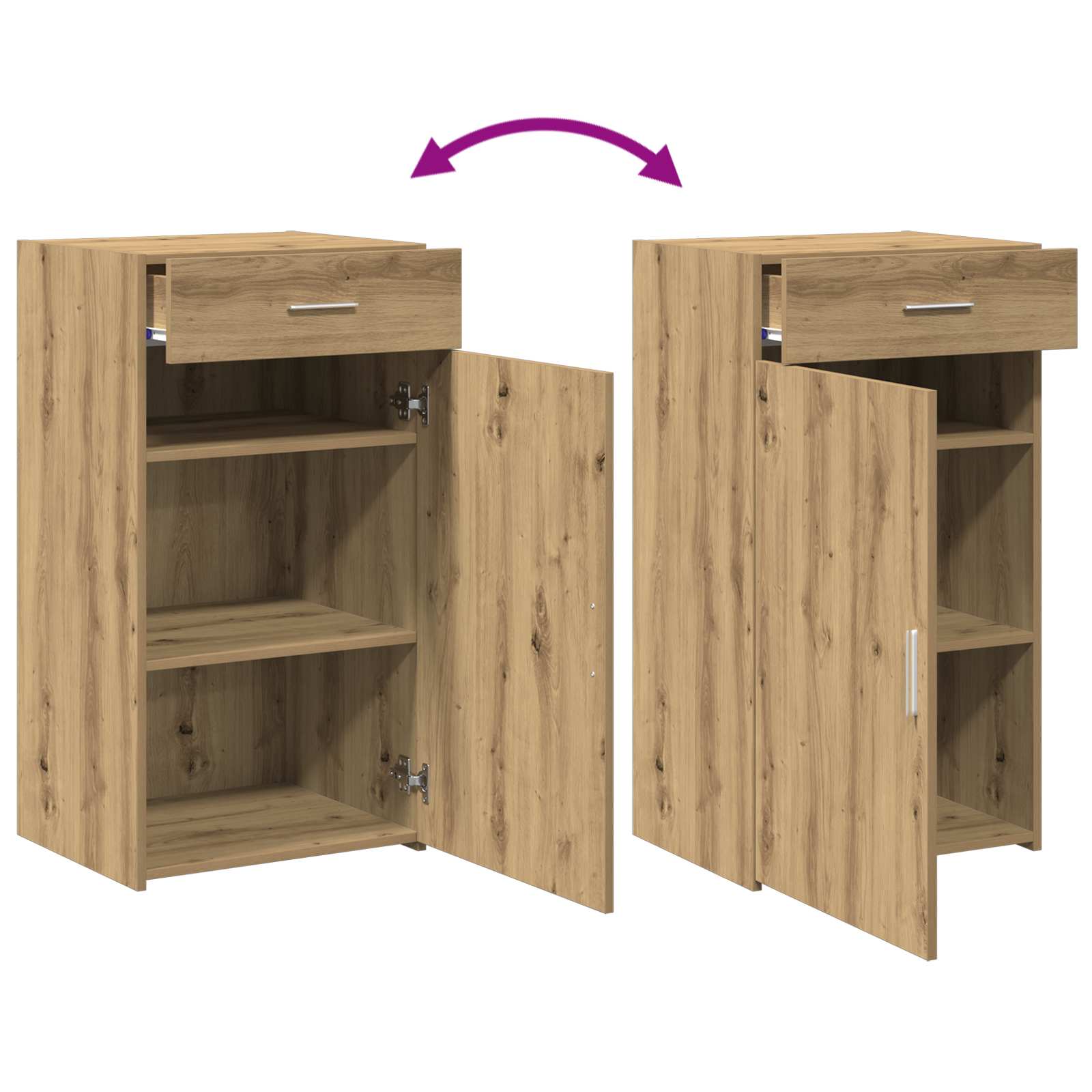 Sideboard mit Schubladen Artisan-Eiche 50 x 42,5 x 93 cm