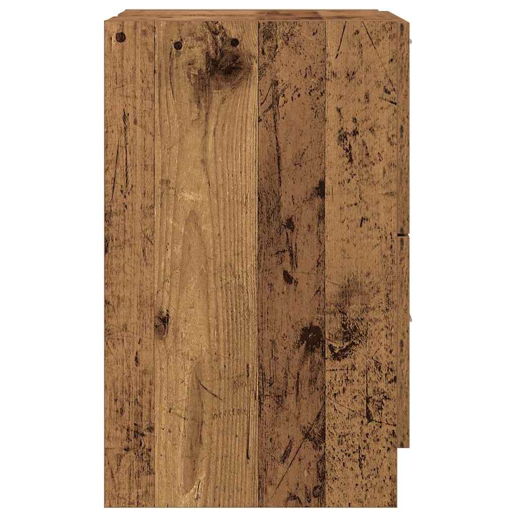 Badezimmerschrank mit Tür Altholz 40 x 37 x 59 cm Holzwerkstoff