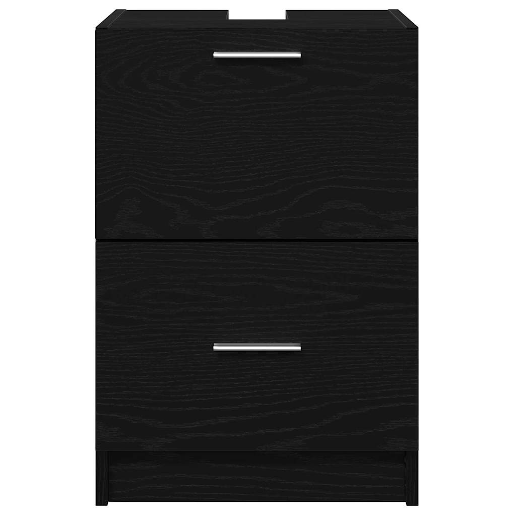 Badezimmerschrank mit Tür Schwarz Eichen-Optik 40 x 37 x 59 cm