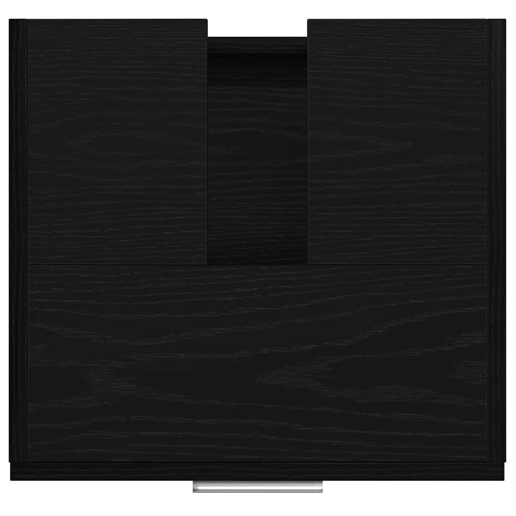 Badezimmerschrank mit Tür Schwarz Eichen-Optik 40 x 37 x 59 cm