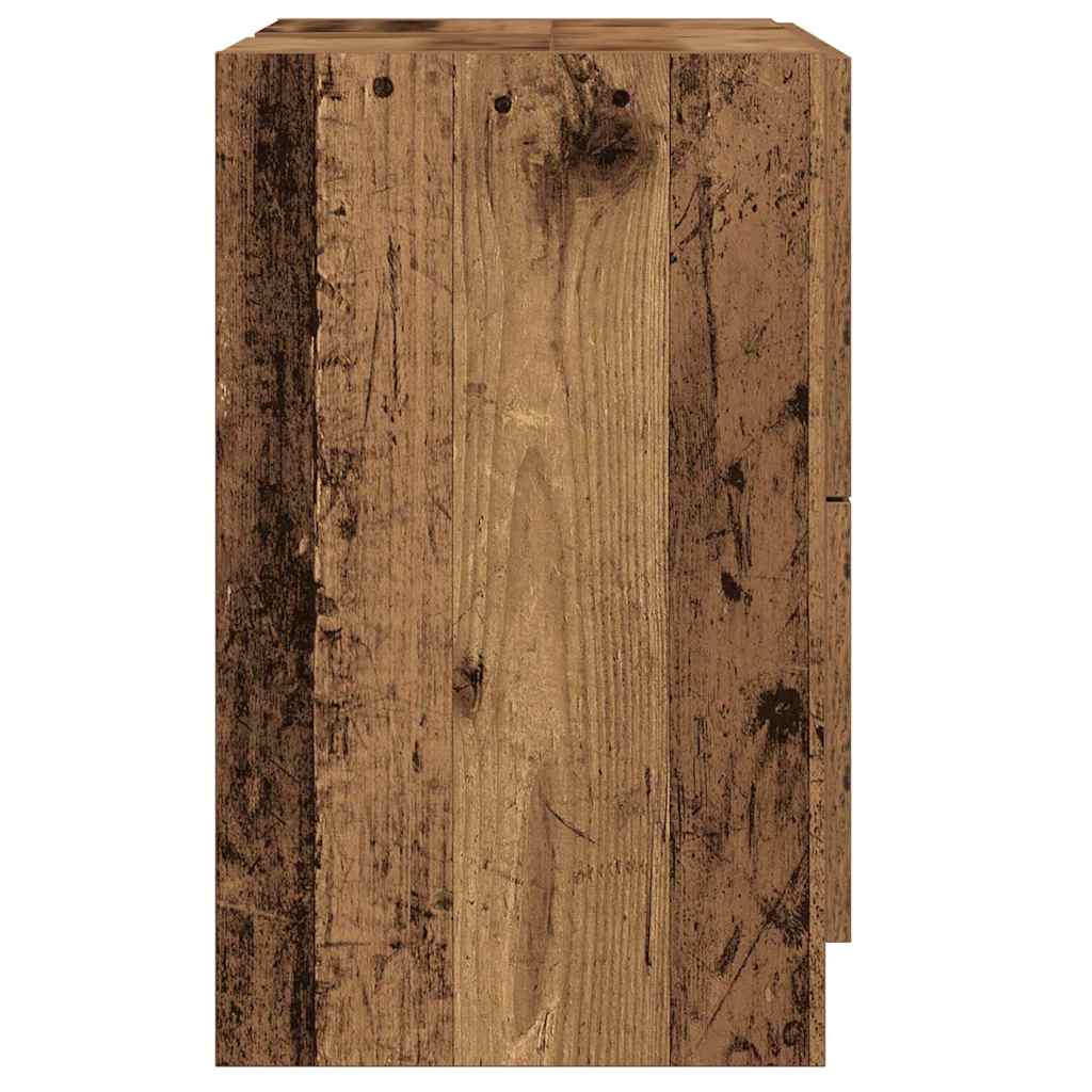 Badezimmerschrank mit Tür Altholz 59 x 37 x 59 cm Holzwerkstoff