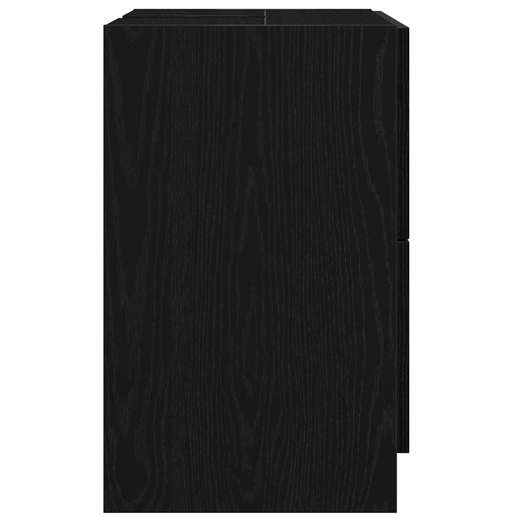 Badezimmerschrank mit Tür Schwarz Eichen-Optik 59 x 37 x 59 cm