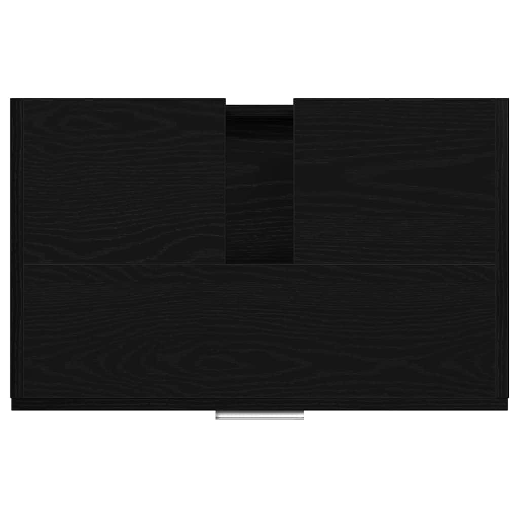 Badezimmerschrank mit Tür Schwarz Eichen-Optik 59 x 37 x 59 cm