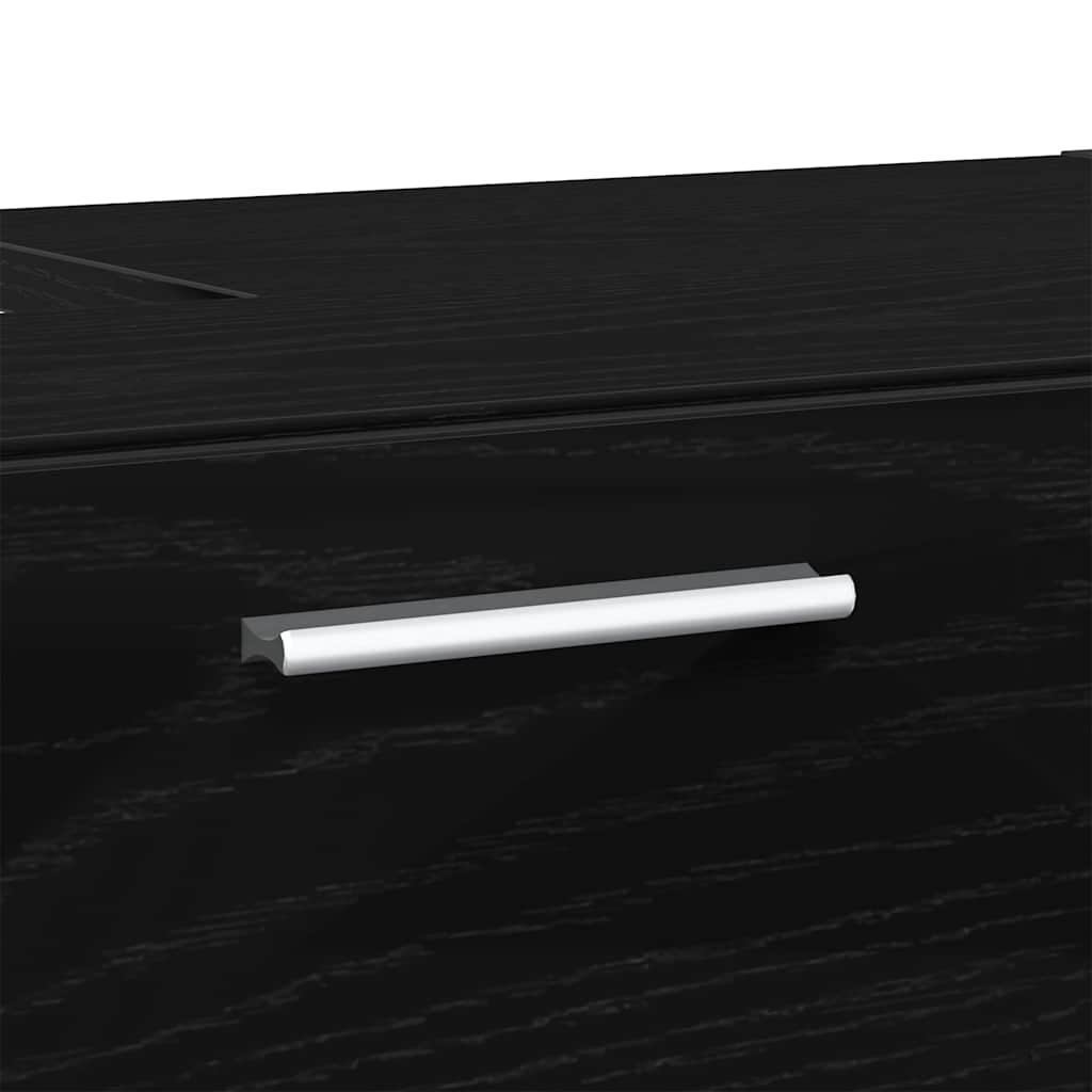 Badezimmerschrank mit Tür Schwarz Eichen-Optik 78 x 37 x 59 cm