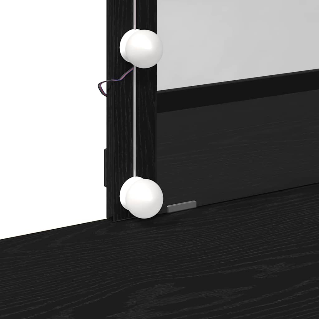 Schminktisch mit Spiegel Schwarz Eichen-Optik 100 x 40 x 130 cm