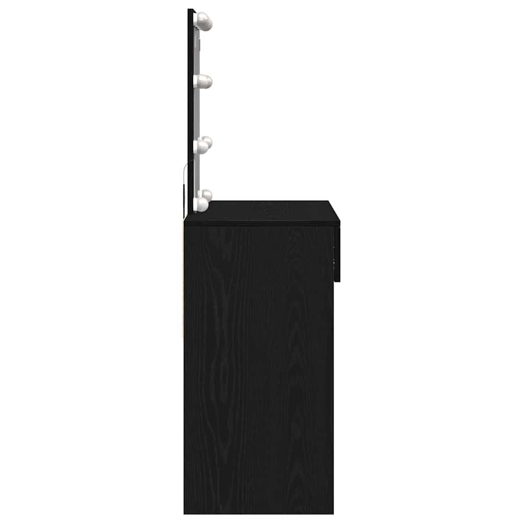 Schminktisch mit Spiegel Schwarz Eichen-Optik 100 x 40 x 130 cm