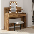 Schminktisch mit Regal Altholz 100 x 40 x 130 cm Holzwerkstoff