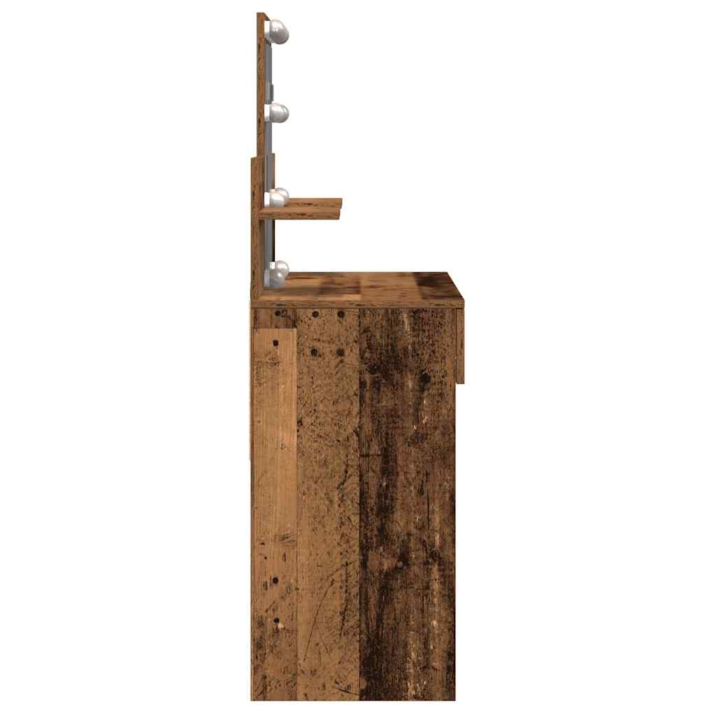 Schminktisch mit Regal Altholz 100 x 40 x 130 cm Holzwerkstoff