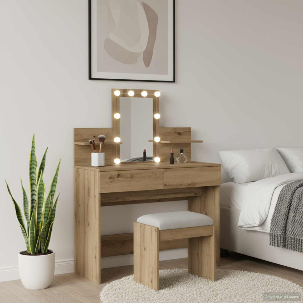 Schminktisch Artisan-Eiche 100 x 40 x 130 cm Holzwerkstoff