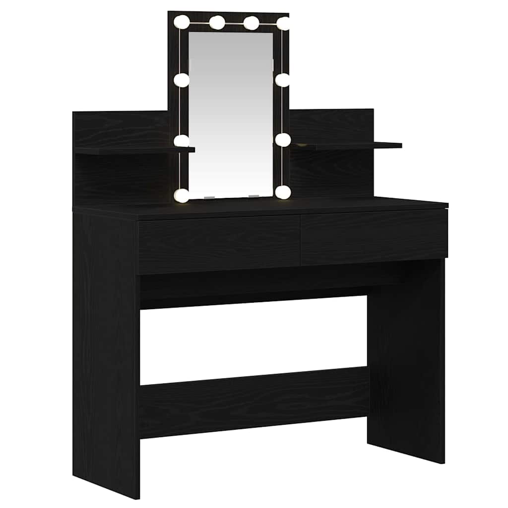Schminktisch mit Regal Schwarz Eichen-Optik 100 x 40 x 130 cm