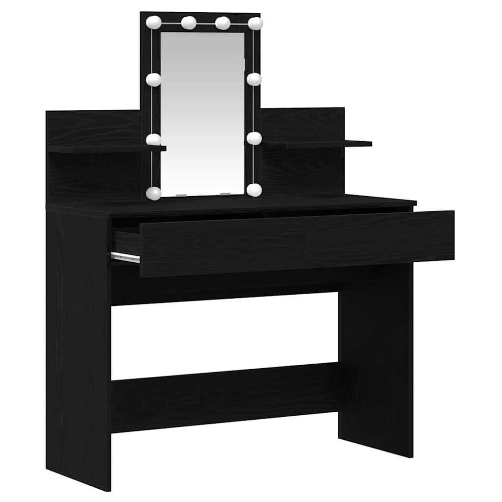 Schminktisch mit Regal Schwarz Eichen-Optik 100 x 40 x 130 cm
