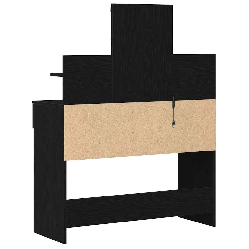 Schminktisch mit Regal Schwarz Eichen-Optik 100 x 40 x 130 cm