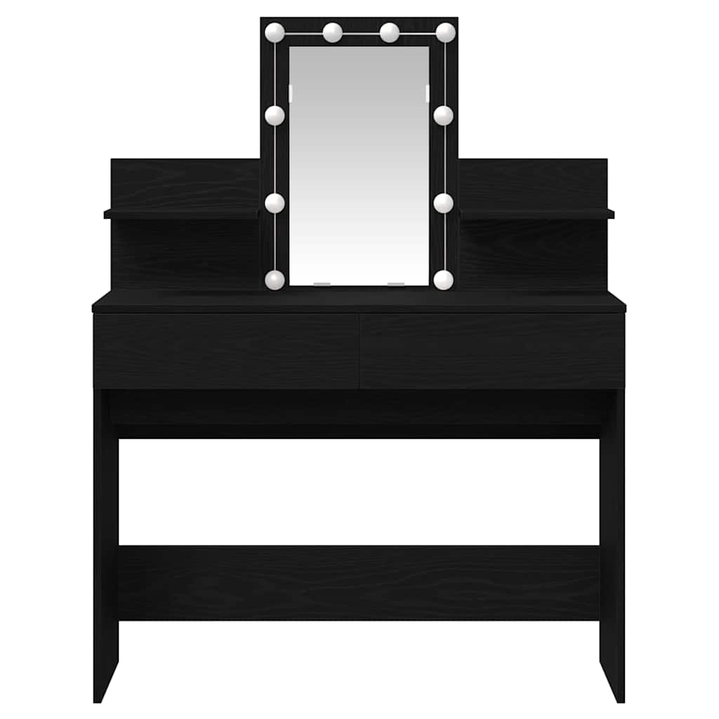 Schminktisch mit Regal Schwarz Eichen-Optik 100 x 40 x 130 cm