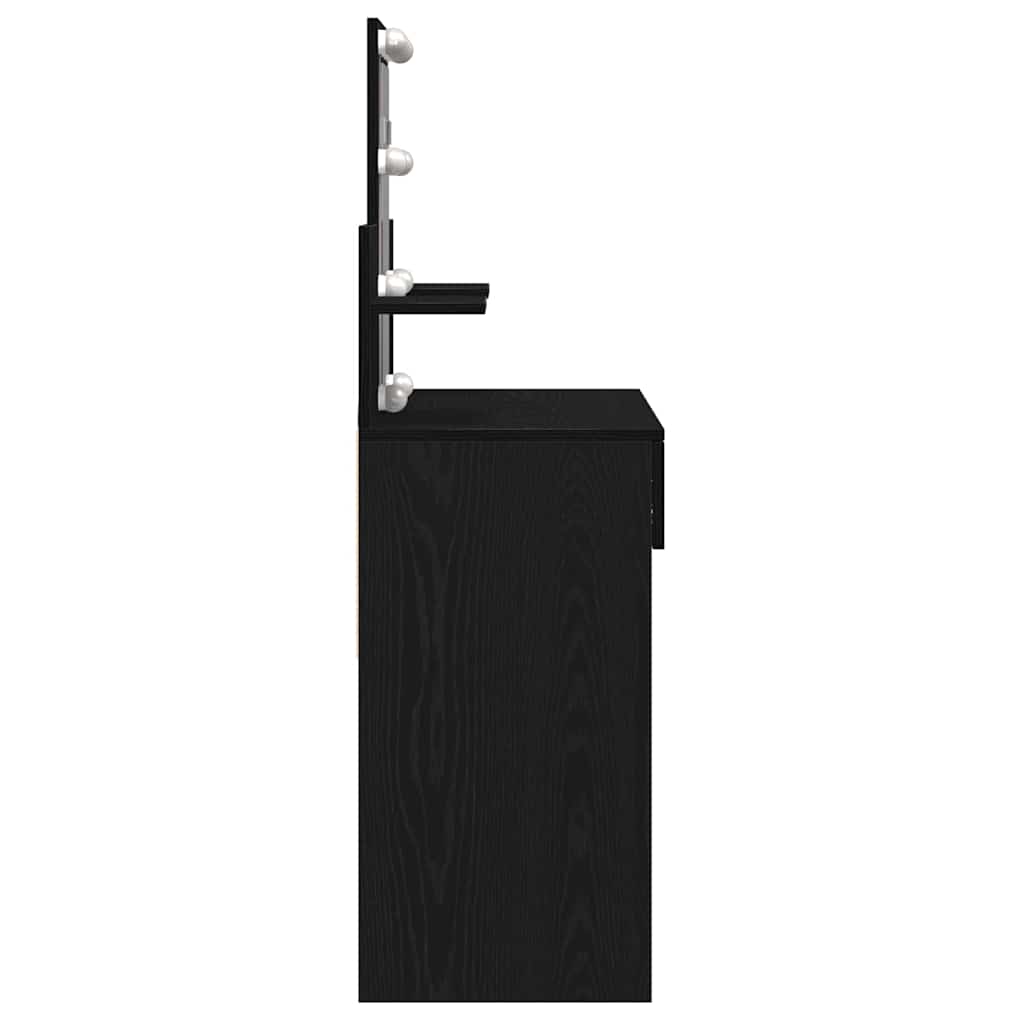 Schminktisch mit Regal Schwarz Eichen-Optik 100 x 40 x 130 cm