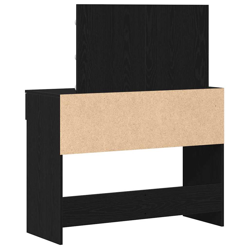 Schminktisch mit Spiegel Schwarz Eichen-Optik 100 x 40 x 120 cm