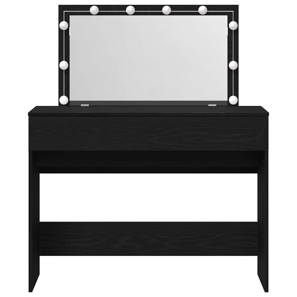 Schminktisch mit Spiegel Schwarz Eichen-Optik 100 x 40 x 120 cm