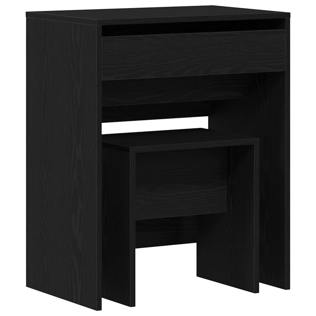 Schminktisch Schwarz Eichen-Optik 60 x 40 x 75 cm Holzwerkstoff