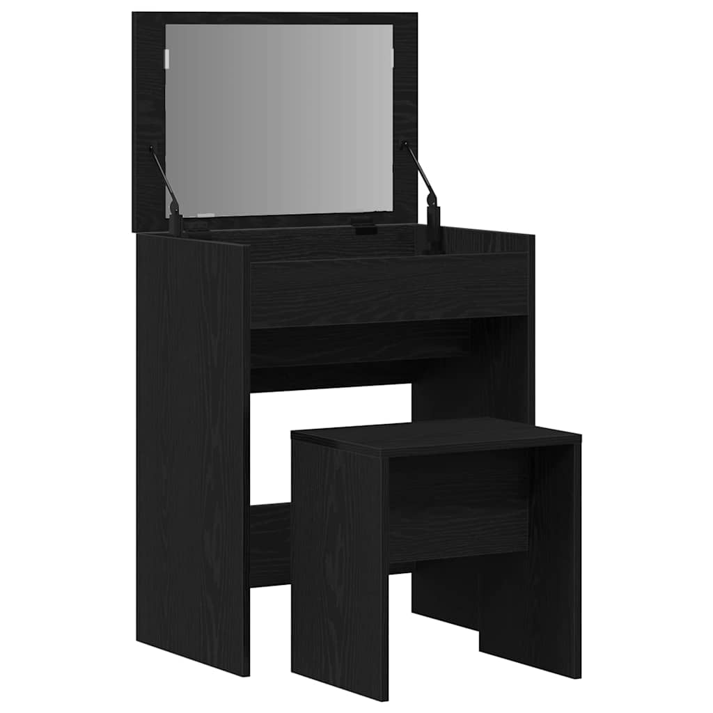 Schminktisch Schwarz Eichen-Optik 60 x 40 x 75 cm Holzwerkstoff
