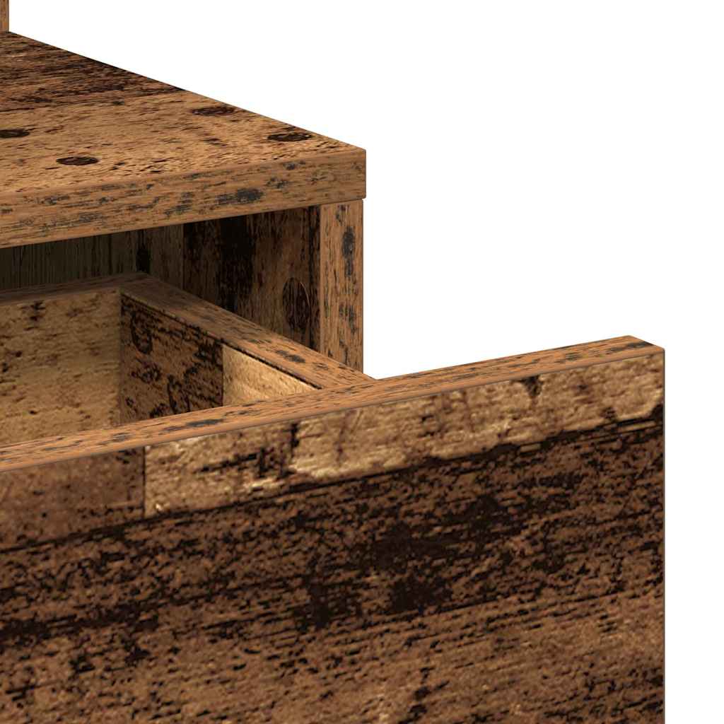 Schminktisch mit Regal Altholz 80 x 35 x 132 cm Holzwerkstoff