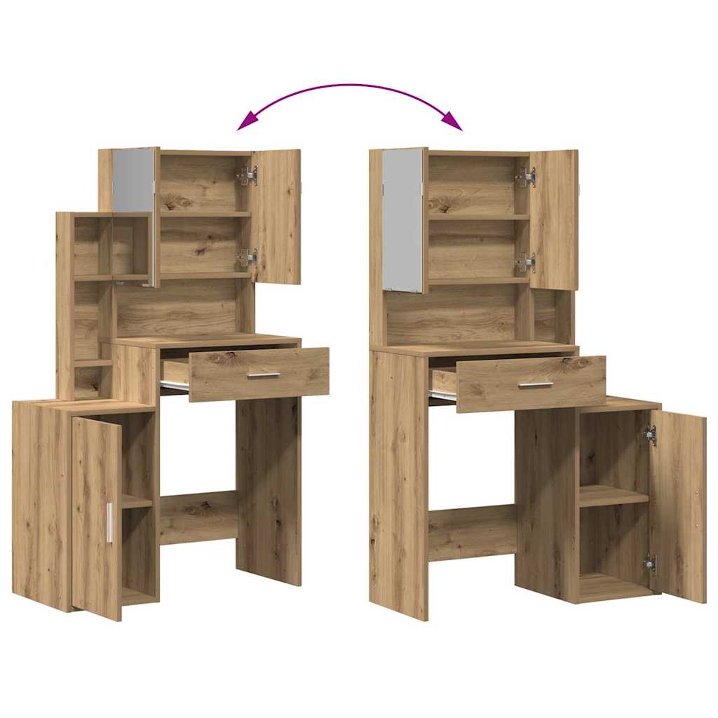 Schminktisch Artisan-Eiche 80 x 35 x 132 cm Holzwerkstoff