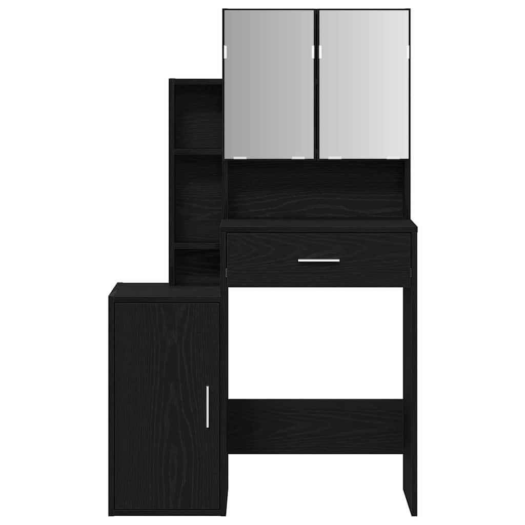 Schminktisch mit Regal Schwarz Eichen-Optik 80 x 35 x 132 cm