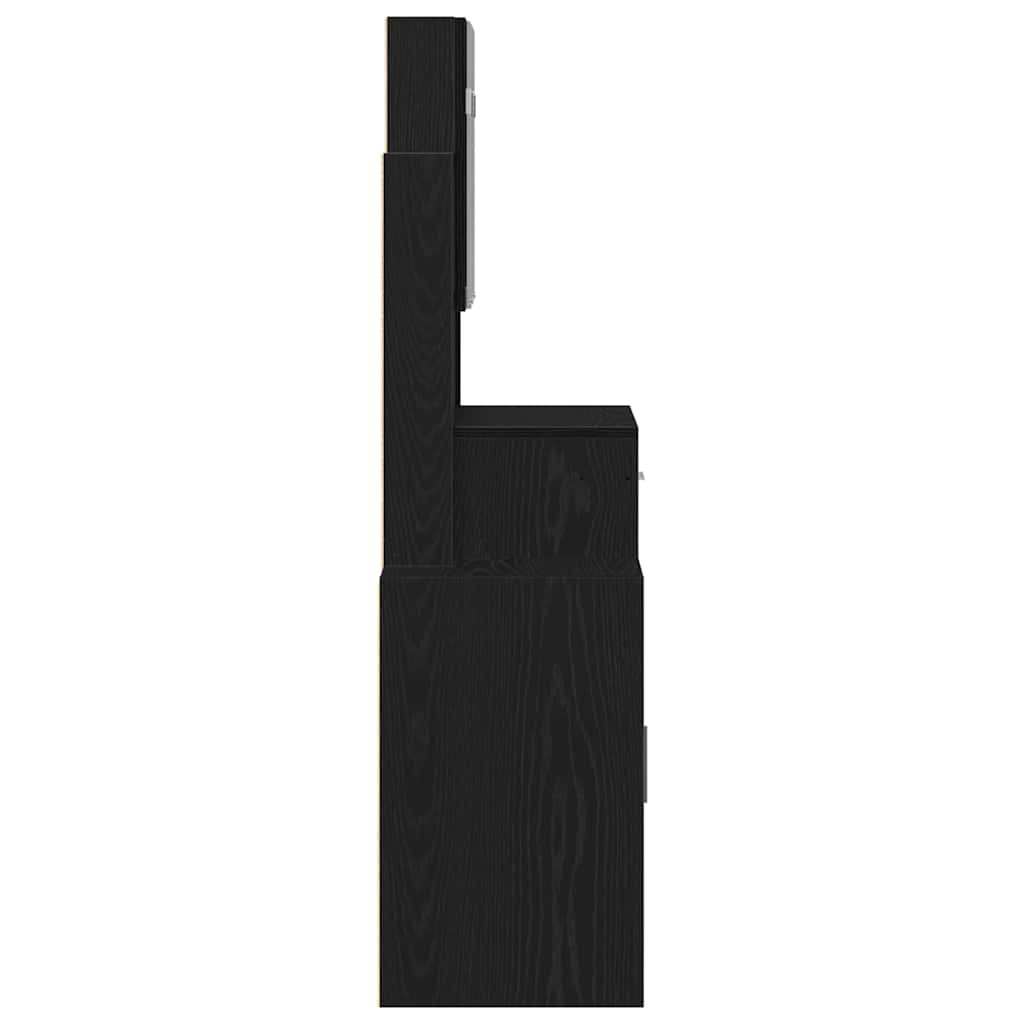 Schminktisch mit Regal Schwarz Eichen-Optik 80 x 35 x 132 cm