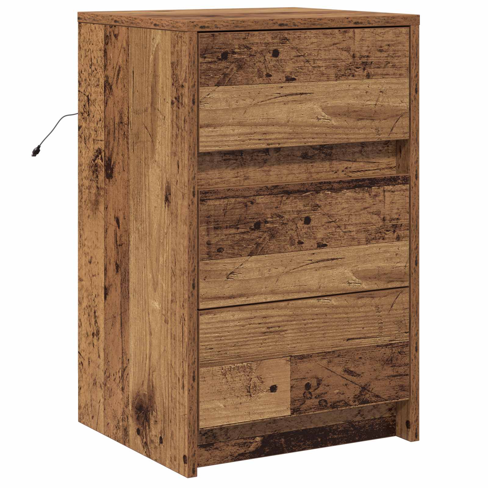 Nachttisch mit Schubladen Altholz 38 x 34 x 61 cm Holzwerkstoff