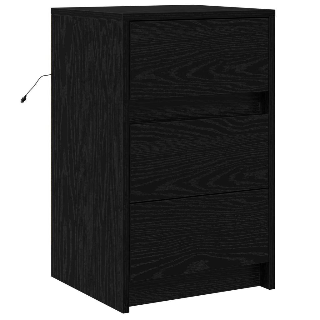 Nachttisch Schwarz Eichen-Optik 38 x 34 x 61 cm Holzwerkstoff
