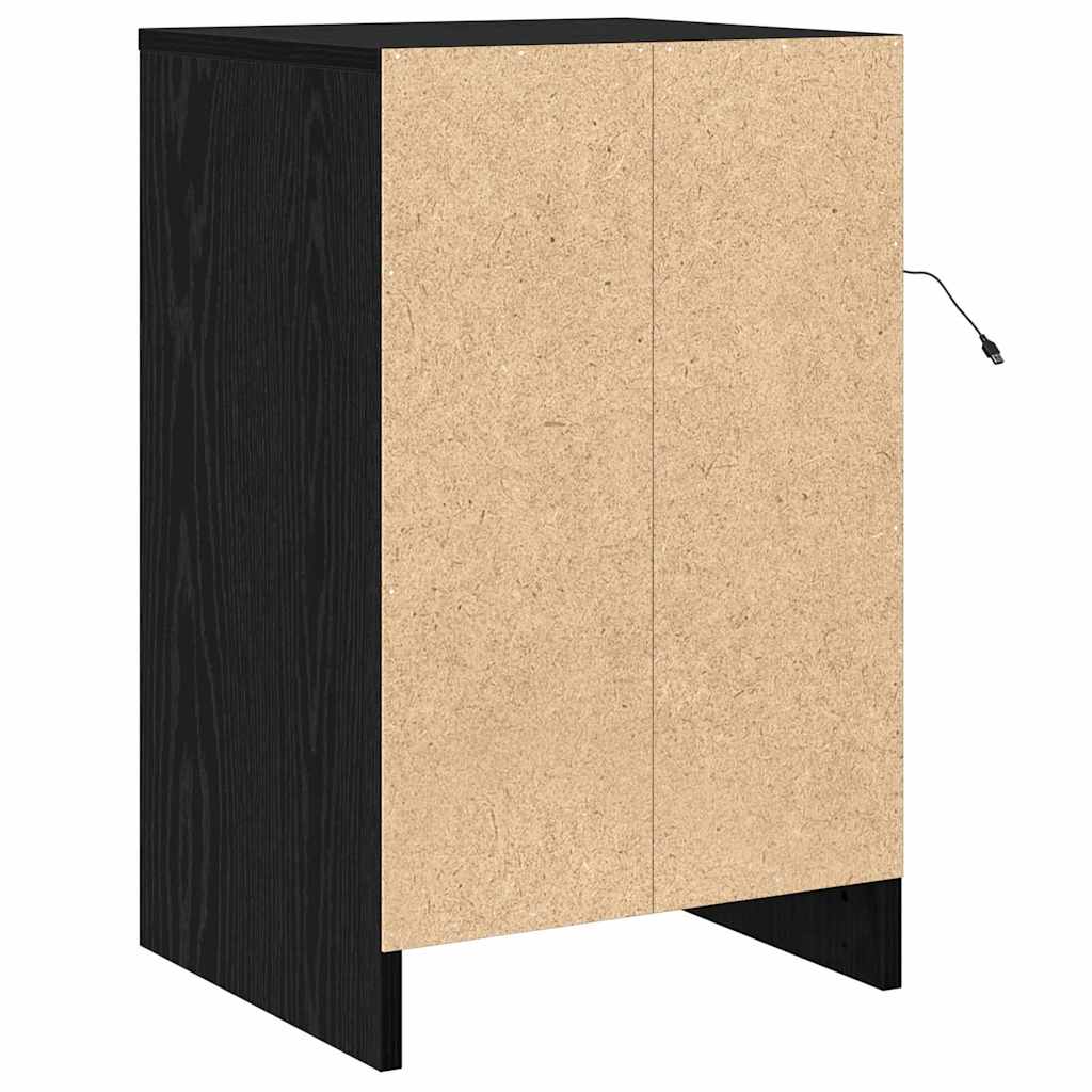 Nachttisch Schwarz Eichen-Optik 38 x 34 x 61 cm Holzwerkstoff