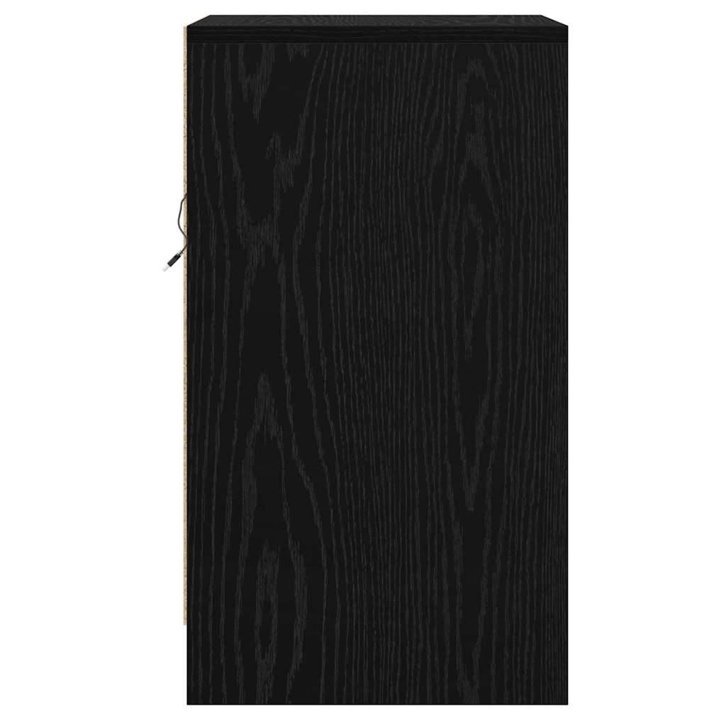 Nachttisch Schwarz Eichen-Optik 38 x 34 x 61 cm Holzwerkstoff