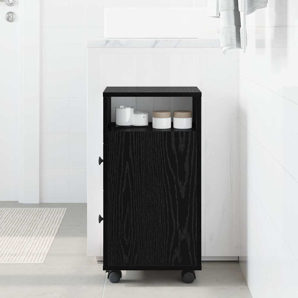 Badezimmermöbel-Set Schwarz Eichen-Optik 33 x 23 x 65 cm