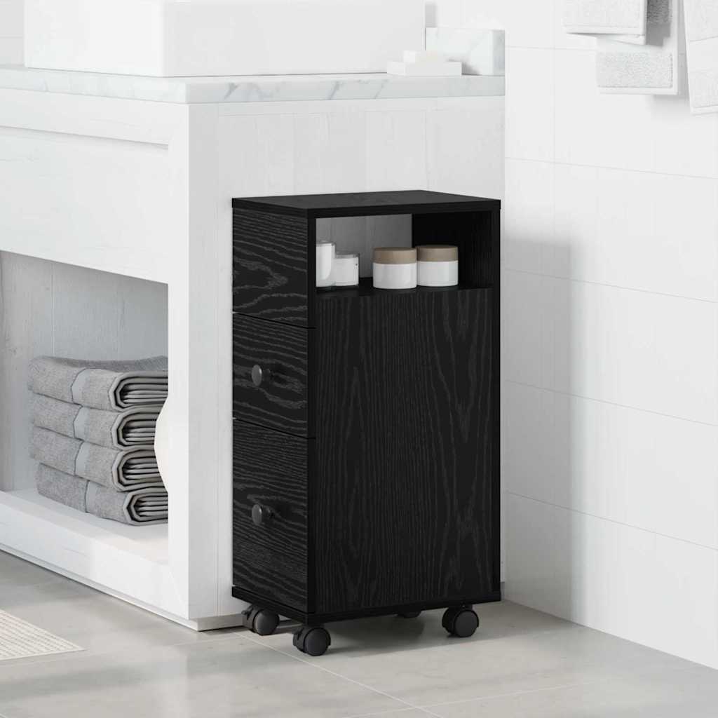 Badezimmermöbel-Set Schwarz Eichen-Optik 33 x 23 x 65 cm