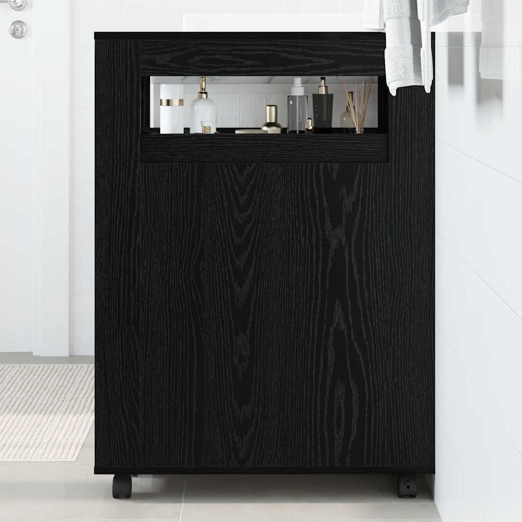 Badezimmermöbel-Set Schwarz Eichen-Optik 65 x 23 x 87 cm