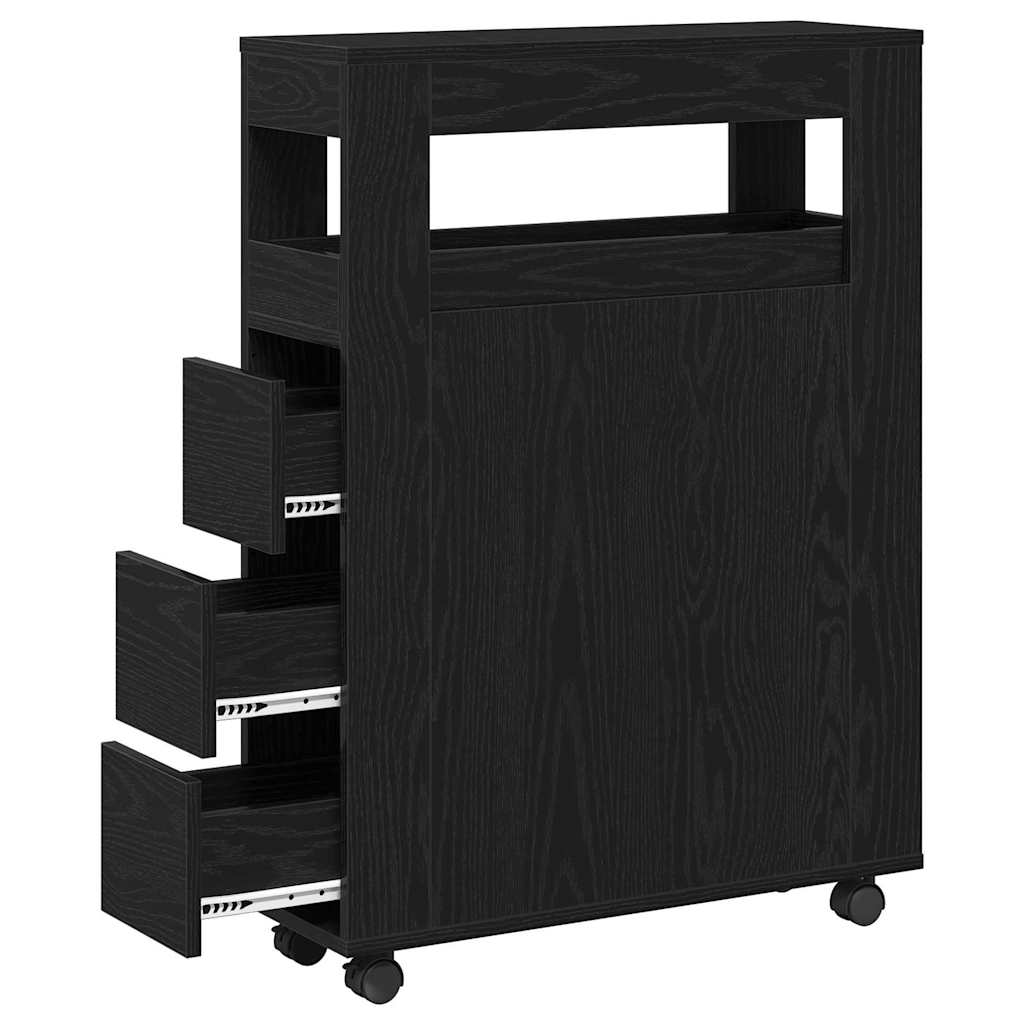 Badezimmermöbel-Set Schwarz Eichen-Optik 65 x 23 x 87 cm