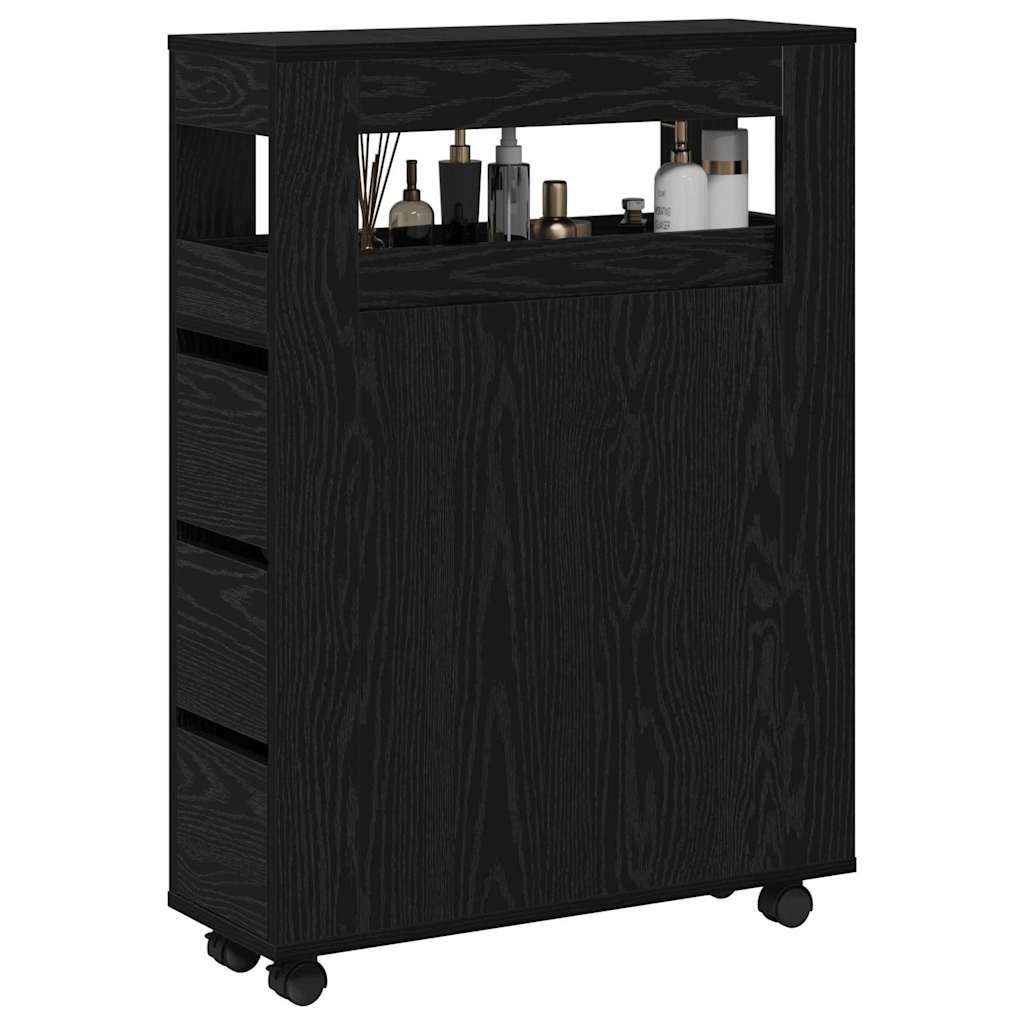 Badezimmermöbel-Set Schwarz Eichen-Optik 65 x 23 x 87 cm