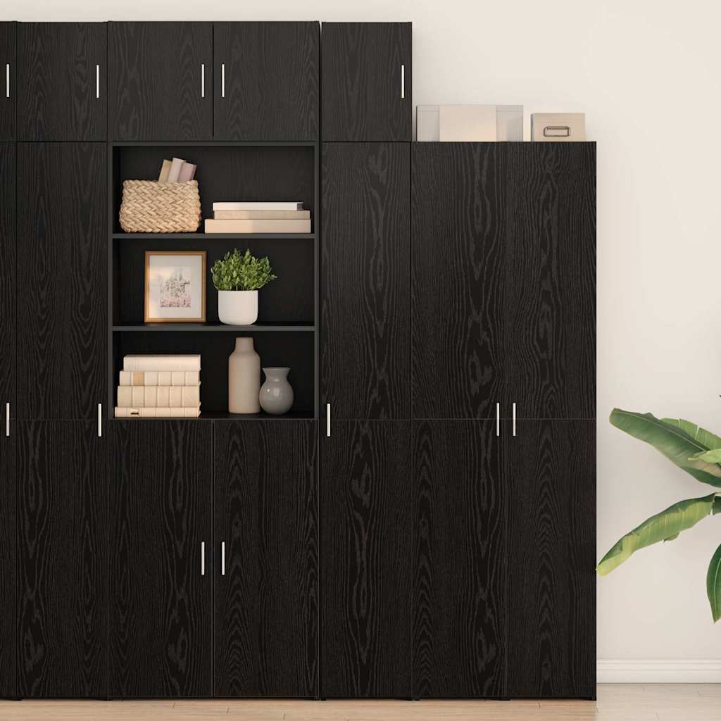 Wandschrank Schwarz Eichen-Optik 30 x 42,5 x 39,5 cm