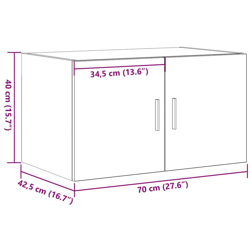 Wandschrank Altholz 70 x 42,5 x 40 cm Holzwerkstoff