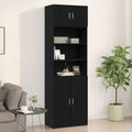 Wandschrank Wandmontiert Schwarz Eichen-Optik 70 x 42,5 x 40 cm