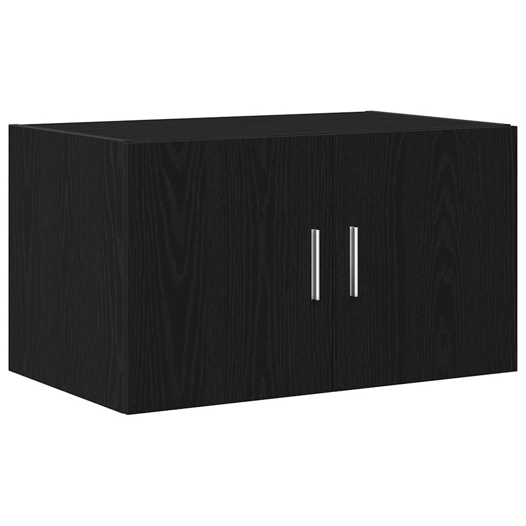 Wandschrank Wandmontiert Schwarz Eichen-Optik 70 x 42,5 x 40 cm