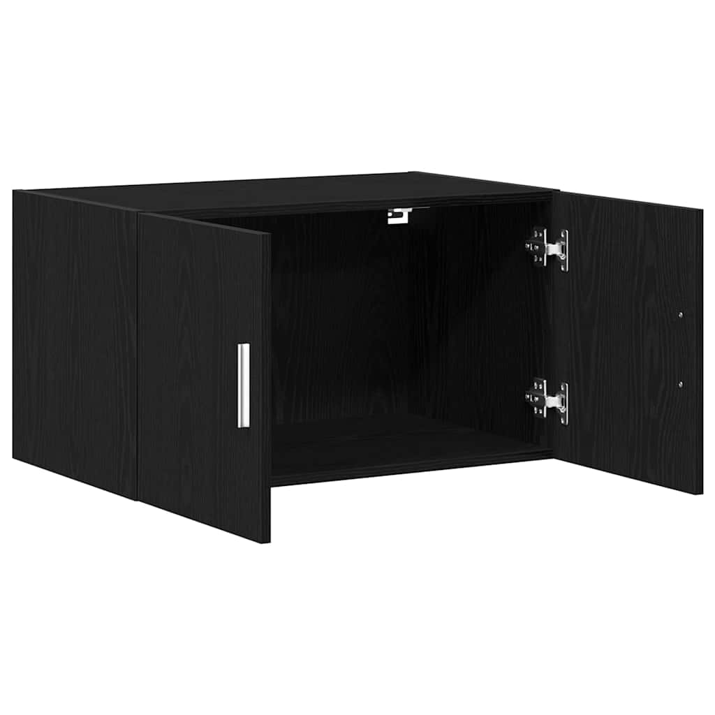 Wandschrank Wandmontiert Schwarz Eichen-Optik 70 x 42,5 x 40 cm