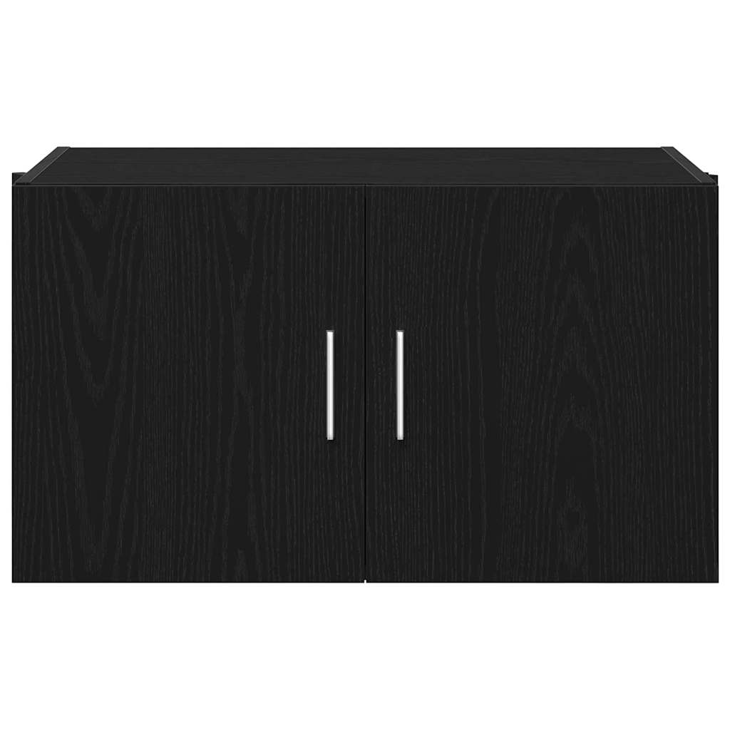 Wandschrank Wandmontiert Schwarz Eichen-Optik 70 x 42,5 x 40 cm