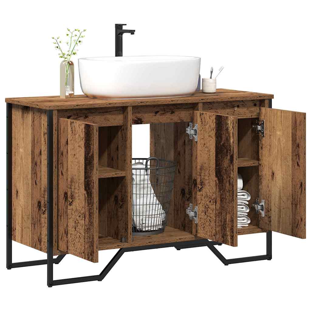 Waschbeckenunterschrank Altholz 91 x 35 x 60 cm Holzwerkstoff