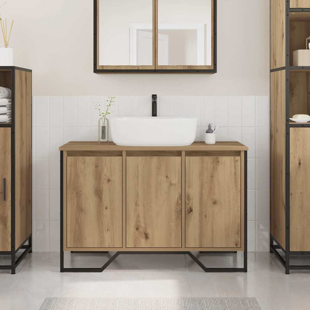 Waschbeckenschrank Artisan-Eiche 91 x 35 x 60 cm Holzwerkstoff