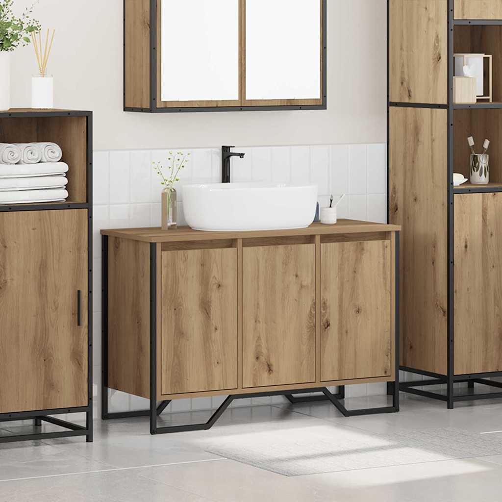 Waschbeckenschrank Artisan-Eiche 91 x 35 x 60 cm Holzwerkstoff